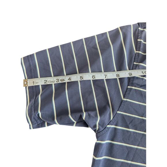 Peter Millar Summer Comfort Blue Striped Golf Short Sleeve Polo Shirt Large - Picture 12 of 13